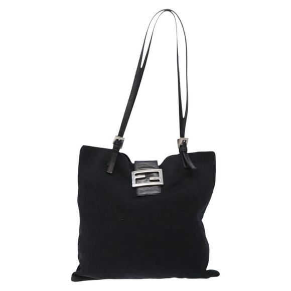 FENDI Tote Bag Nylon Black Silver - Picture 2 of 12